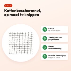 Trixie kattenbeschermnet zwart 6 x 3 m – UV- en vochtbestendig – voordelen