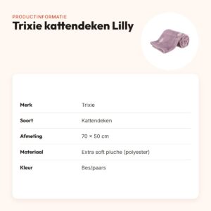 Trixie kattendeken Lilly bes/paars 70 x 50 cm – extra soft pluche – productinformatie