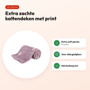 Trixie kattendeken Lilly bes/paars 70 x 50 cm – extra soft pluche – voordelen