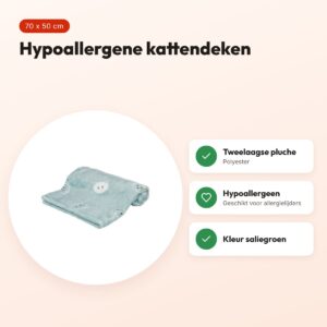 Trixie kattendeken Mimi Soft saliegroen 70 x 50 cm – hypoallergeen – voordelen