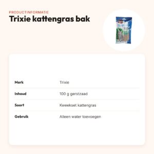 Trixie kattengras bak 100 g – kweekset met gerstzaad – productinformatie
