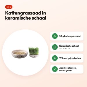 Trixie kattengraszaad 50 g in keramische schaal 15 x 15 x 4 cm – voordelen