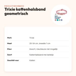 Trixie kattenhalsband geometrisch motief assorti 20-34 x 1 cm – productinformatie