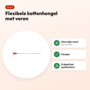 Trixie kattenhengel plumeau veren 50 cm – flexibel – voordelen