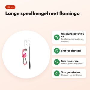 Trixie kattenhengel telescopisch flamingo roze 106 cm – voor grote katten – voordelen