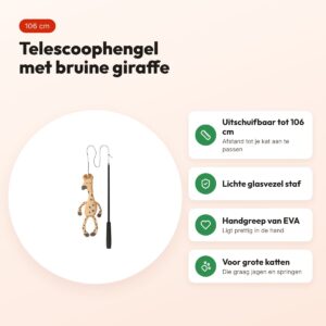 Trixie kattenhengel telescopisch giraffe bruin 106 cm – voor grote katten – voordelen