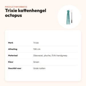 Trixie kattenhengel telescopisch met pluche octopus groen 106 cm – productinformatie