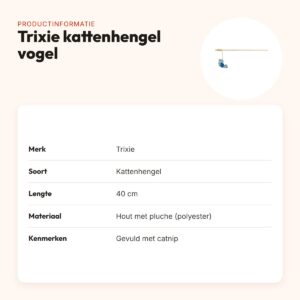 Trixie kattenhengel vogel van hout en pluche met catnip 40 cm – productinformatie