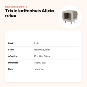Trixie kattenhuis Alicia relax lichtgrijs 48 x 48 x 38 cm – met krabvlak – productinformatie