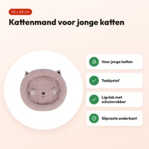 Trixie kattenmand Junior lila 50 x 40 cm – teddystof, voor jonge katten – voordelen
