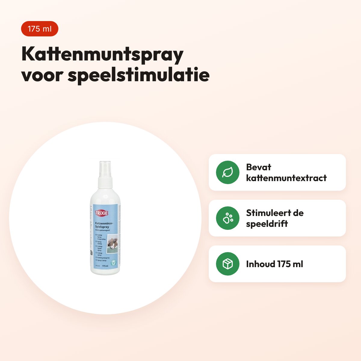 Trixie kattenmuntspray voor speelstimulatie 175 ml – voordelen