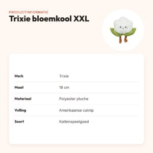 Trixie kattenspeelgoed bloemkool XXL pluche met Amerikaanse catnip 18 cm – productinformatie