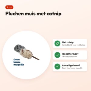 Trixie kattenspeelgoed pluche muis met catnip assorti 9 cm – voordelen