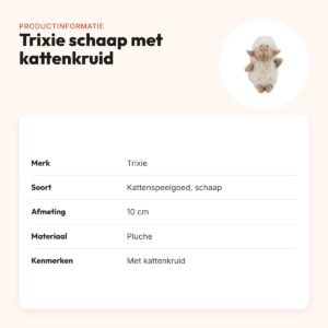 Trixie kattenspeelgoed schaap pluche met kattenkruid 10 cm – productinformatie