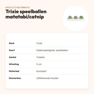 Trixie kattenspeelgoed speelballen matatabi en catnip met houder 5 cm – productinformatie