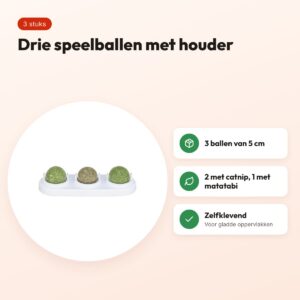 Trixie kattenspeelgoed speelballen matatabi en catnip met houder 5 cm – voordelen