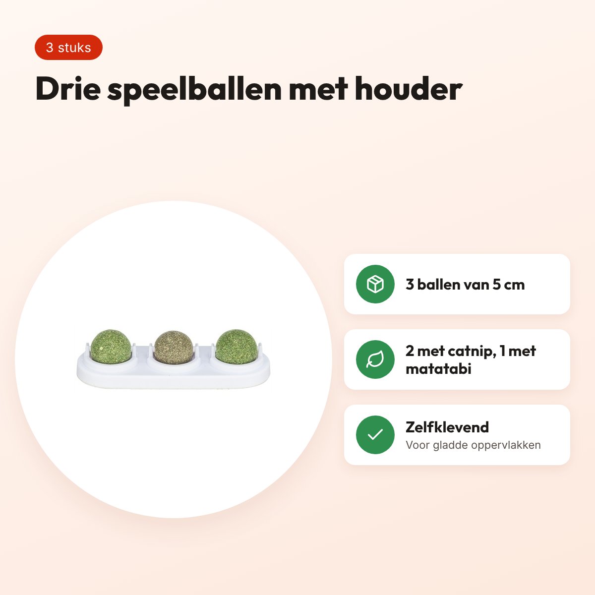 Trixie kattenspeelgoed speelballen matatabi en catnip met houder 5 cm – voordelen