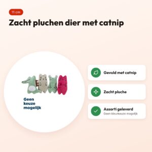 Trixie kattenspeeltje dieren pluche met catnip assorti 11 cm – voordelen