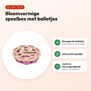 Trixie kattenspeeltje Hole'n'Roll bloem vilt roze/beige 30 x 30 x 7,5 cm – voordelen