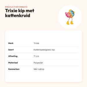 Trixie kattenspeeltje kip met kattenkruid 11 cm – met bungelende pootjes – productinformatie