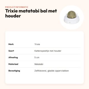 Trixie kattenspeeltje matatabi bal met houder 5 cm – zelfklevend – productinformatie