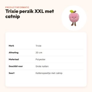 Trixie kattenspeeltje perzik XXL pluche met Amerikaanse catnip 20 cm – productinformatie