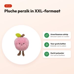 Trixie kattenspeeltje perzik XXL pluche met Amerikaanse catnip 20 cm – voordelen
