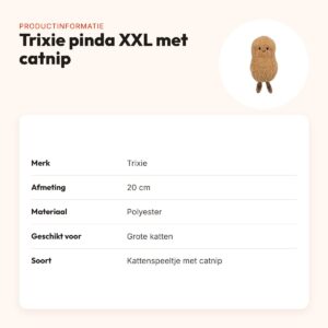 Trixie kattenspeeltje pinda XXL pluche met Amerikaanse catnip 20 cm – productinformatie