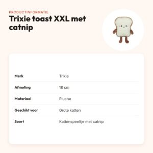 Trixie kattenspeeltje toast XXL pluche met Amerikaanse catnip 18 cm – productinformatie