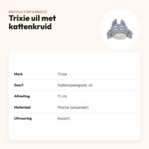 Trixie kattenspeeltje uil pluche met kattenkruid assorti 11 cm – productinformatie