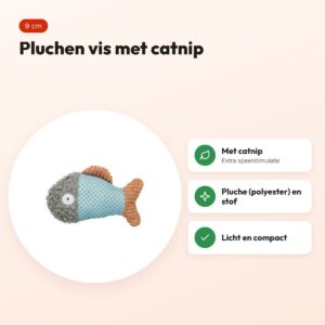 Trixie kattenspeeltje vis pluche/stof met kattenkruid 9 cm – voordelen