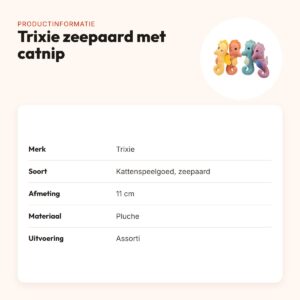 Trixie kattenspeeltje zeepaard pluche met catnip assorti 11 cm – productinformatie