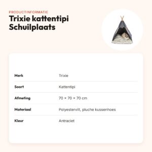 Trixie kattentipi Schuilplaats vilt antraciet 70 x 70 x 70 cm – productinformatie