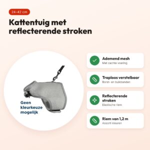 Trixie kattentuig Soft met riem assorti 24-42 cm x 1,2 m – reflecterend – voordelen