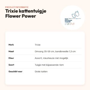 Trixie kattentuigje met riem Flower Power assorti 35-59 x 1,3 cm – productinformatie