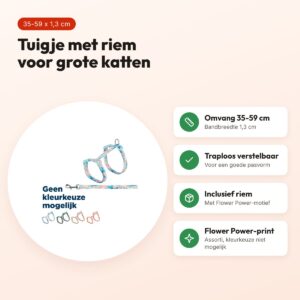 Trixie kattentuigje met riem Flower Power assorti 35-59 x 1,3 cm – voordelen