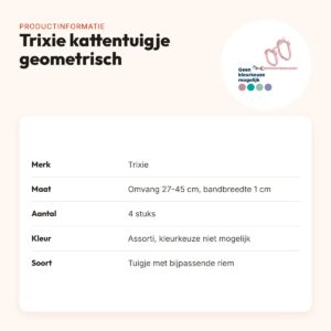 Trixie kattentuigje met riem geometrisch assorti 27-45 x 1 cm, 4 stuks – productinformatie