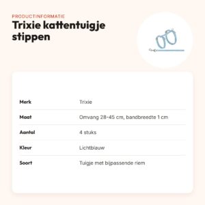 Trixie kattentuigje met riem stippen blauw 28-45 x 1 cm, 4 stuks – productinformatie