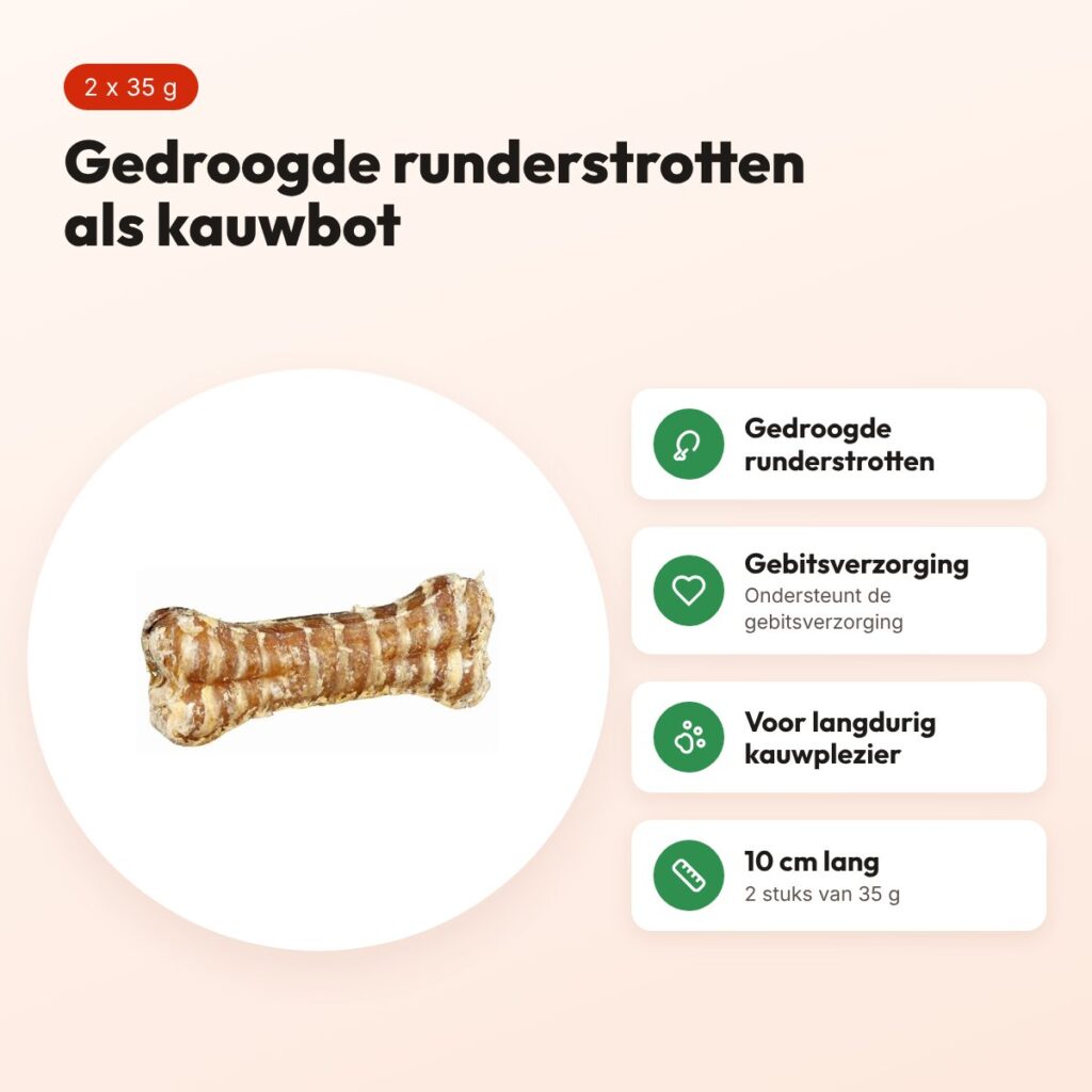 Trixie kauwbot runderstrotten 10 cm – 2 stuks van 35 g – voordelen