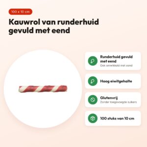 Trixie kauwrol gevuld met eend 10 cm – glutenvrij, 100 stuks – voordelen