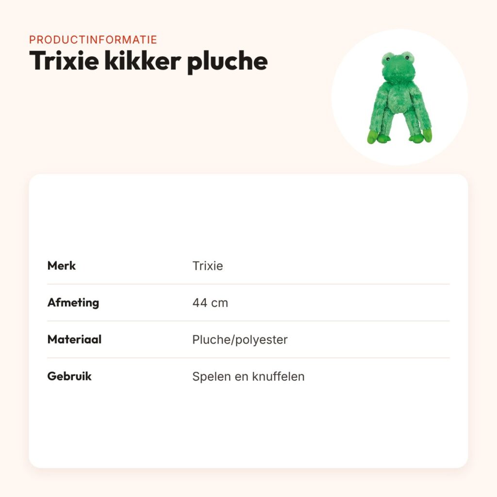 Trixie kikker pluche 44 cm – zacht hondenspeeltje – productinformatie