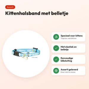 Trixie kittenhalsband Junior Kitty Cat – assorti, met belletje – voordelen
