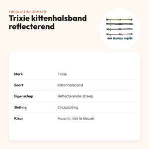 Trixie kittenhalsband reflecterend – assorti, verstelbaar – productinformatie