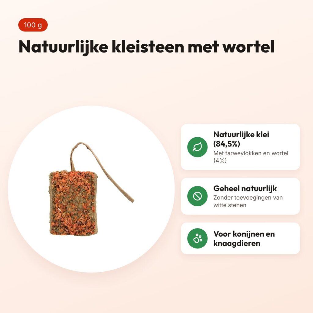 Trixie kleisteen met wortel 100 g – knaagsteen voor konijnen en knaagdieren – voordelen
