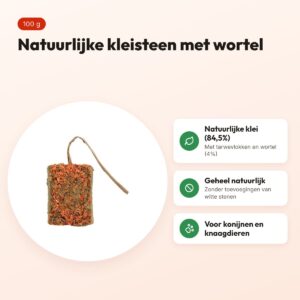 Trixie kleisteen met wortel 100 g – knaagsteen voor konijnen en knaagdieren – voordelen