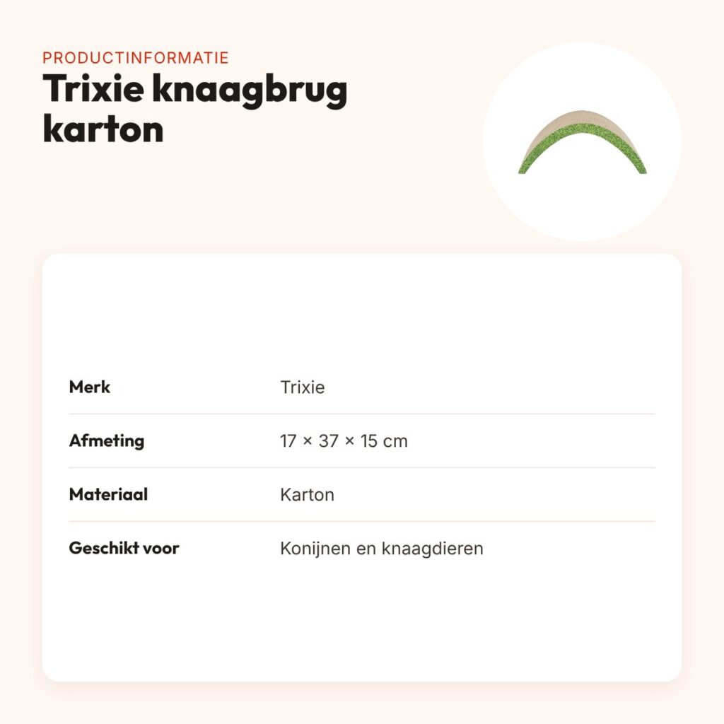 Trixie knaagbrug karton 17 x 37 x 15 cm – voor konijnen en knaagdieren – productinformatie