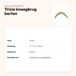 Trixie knaagbrug karton 17 x 37 x 15 cm – voor konijnen en knaagdieren – productinformatie