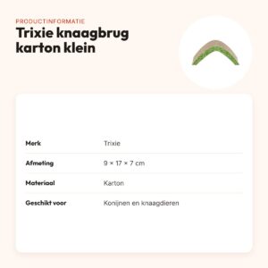 Trixie knaagbrug karton 9 x 17 x 7 cm – klein formaat met grasprint – productinformatie