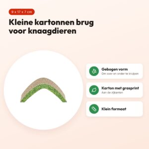 Trixie knaagbrug karton 9 x 17 x 7 cm – klein formaat met grasprint – voordelen