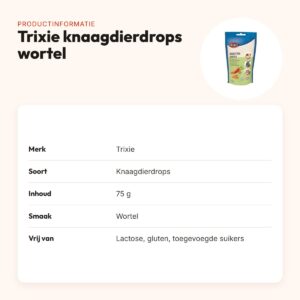 Trixie knaagdierdrops wortel 75 g – lactosevrij – productinformatie